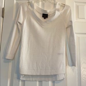White Cold Shoulder Sweater